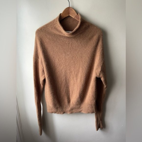 Aritzia Wilfred Luxe Cashmere Cyprie mock neck Sweater in rich chestnut large - Picture 7 of 14
